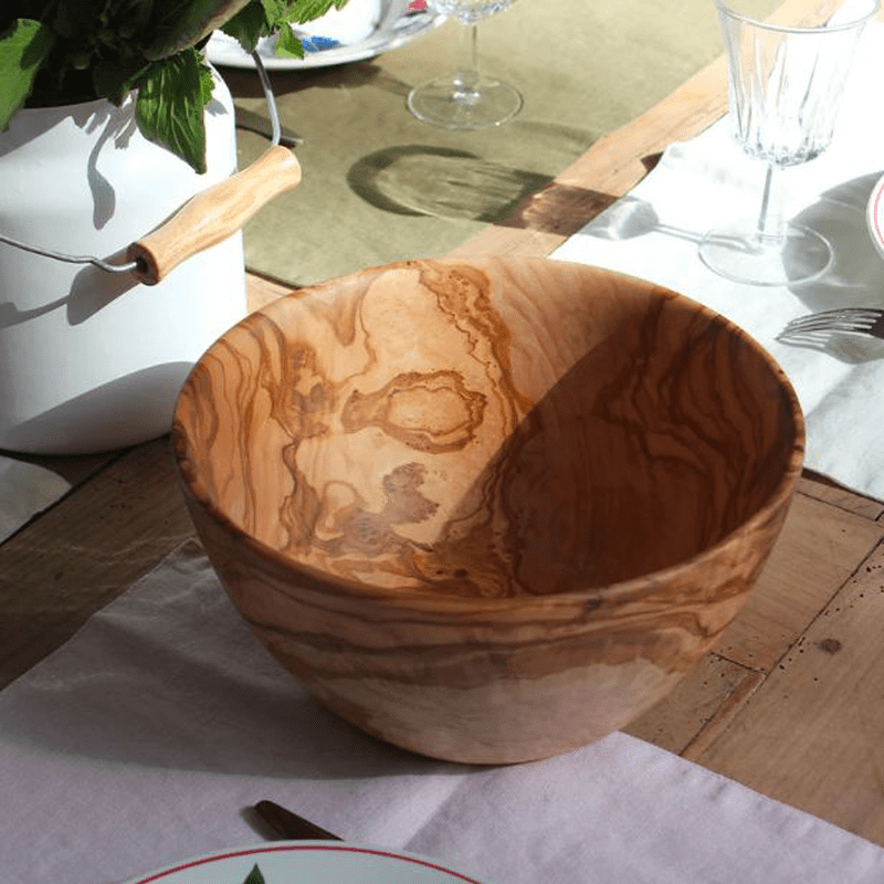 Round Olive Wood Salad Bowl – Naturally Elegant for Every Occasion