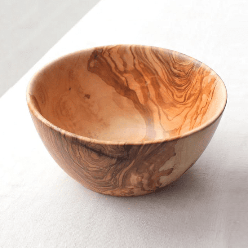 Round Olive Wood Salad Bowl – Naturally Elegant for Every Occasion