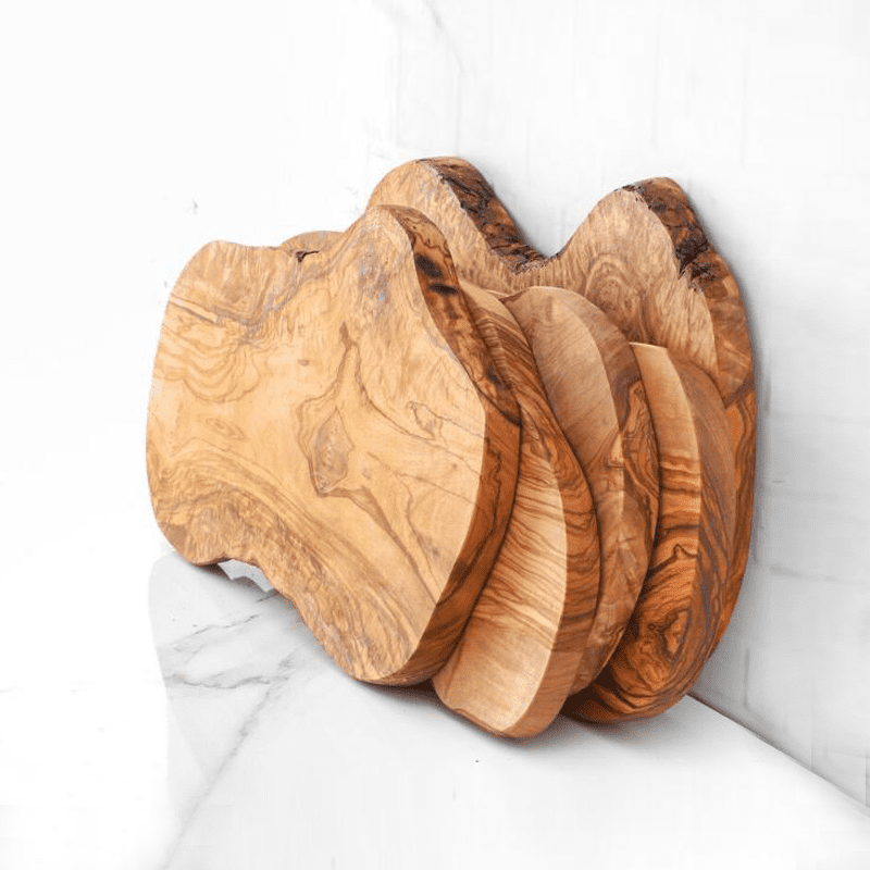 Handmade Rustic Olive Wood Coasters