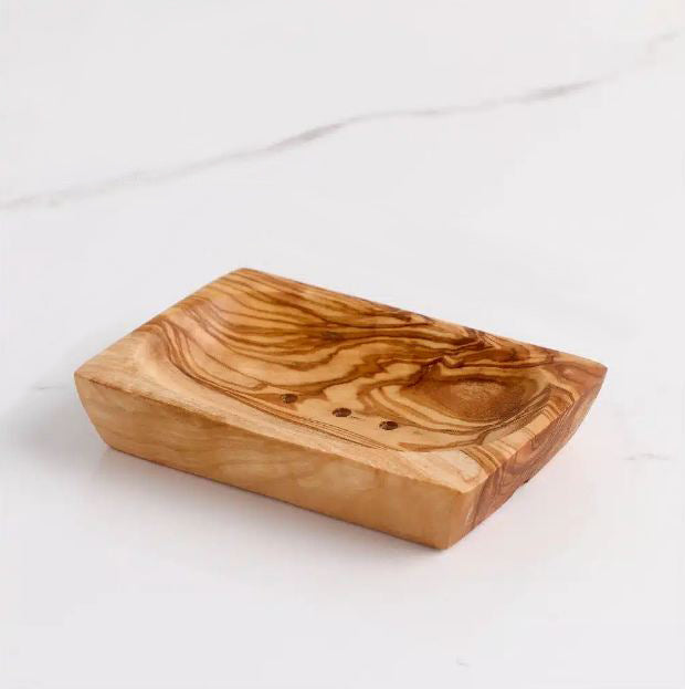 Handcrafted Olive Wood Rectangular Soap Dish β Timeless Beauty & Functionality
