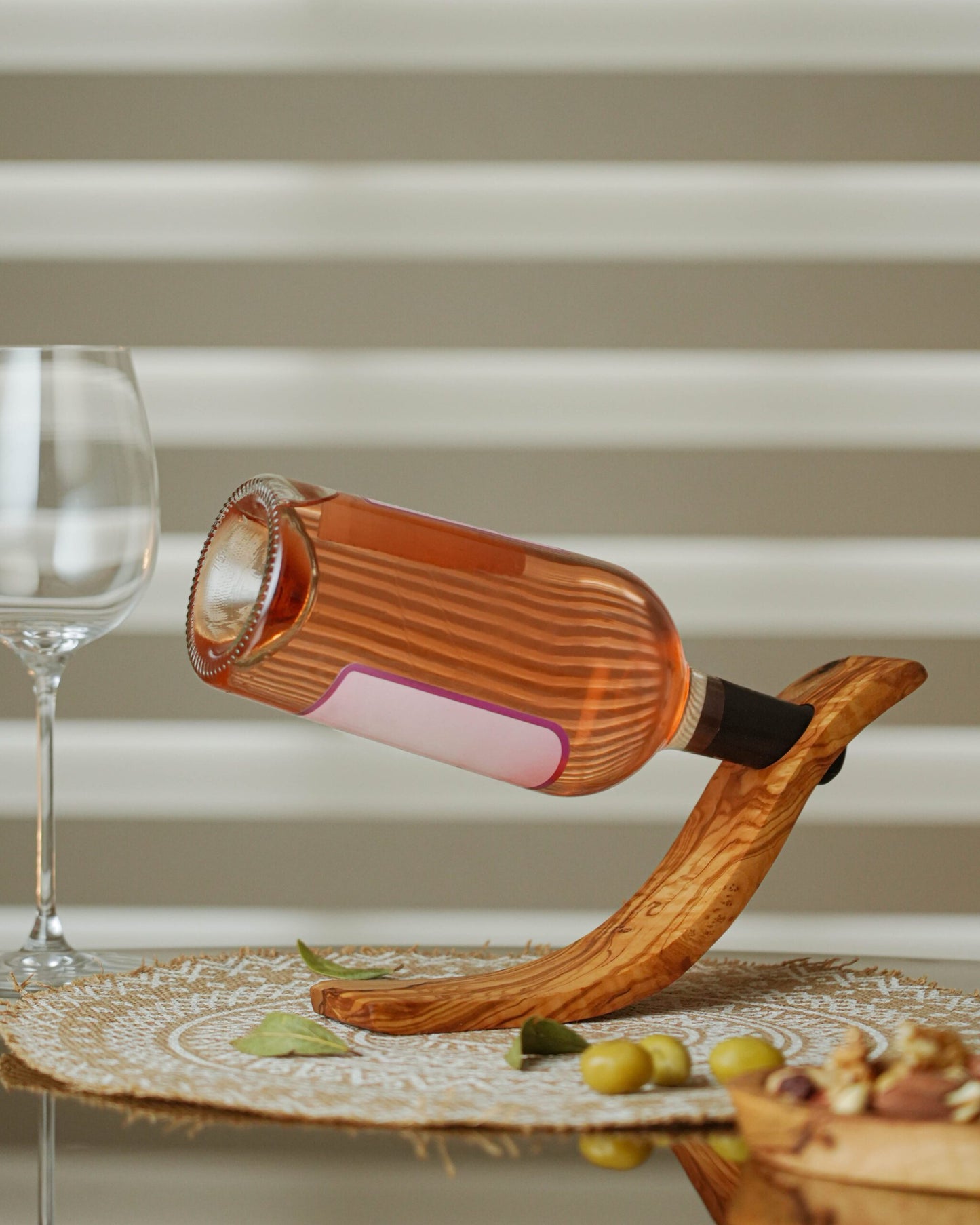 Olivewood Wine Bottle Holder