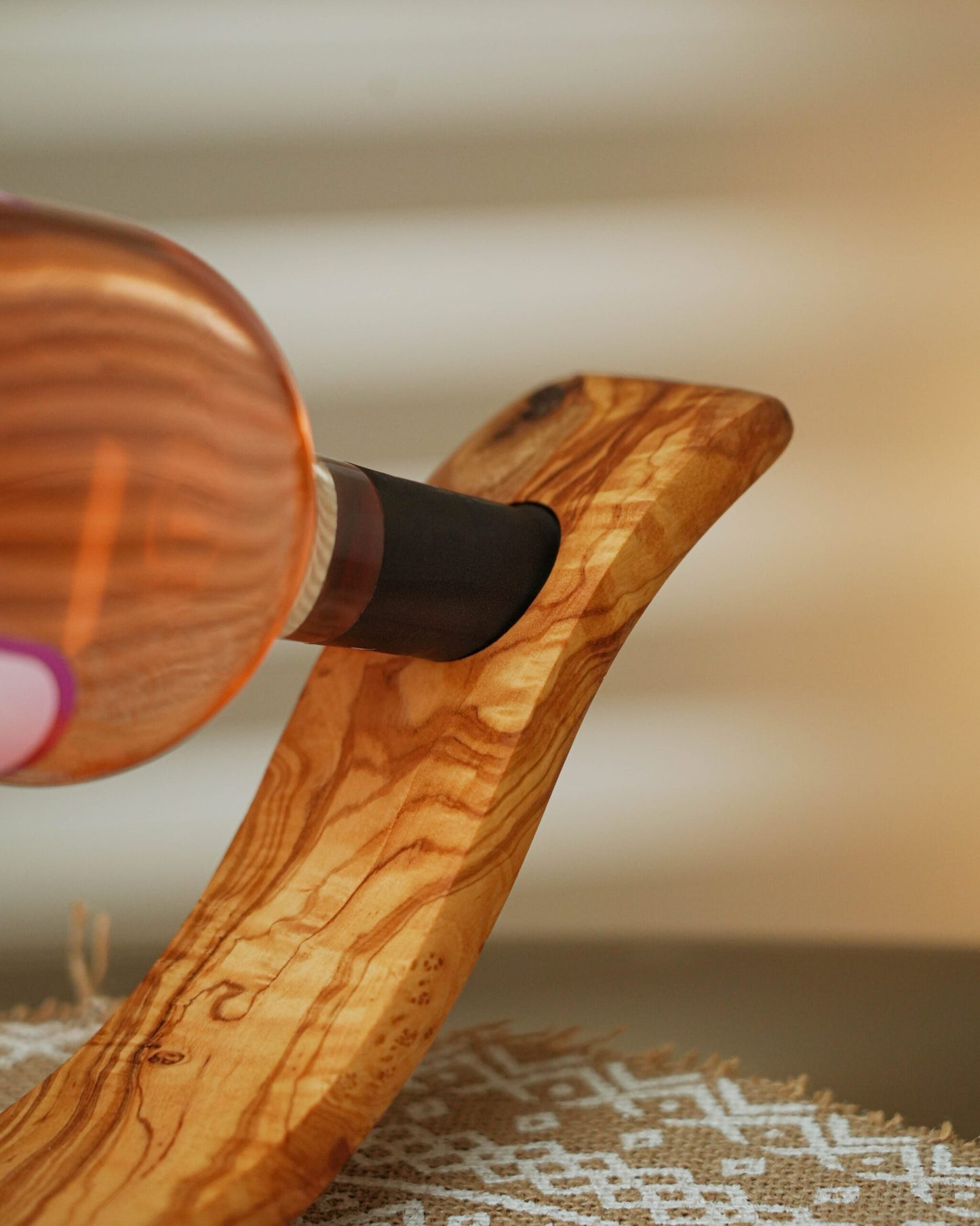 Olivewood Wine Bottle Holder