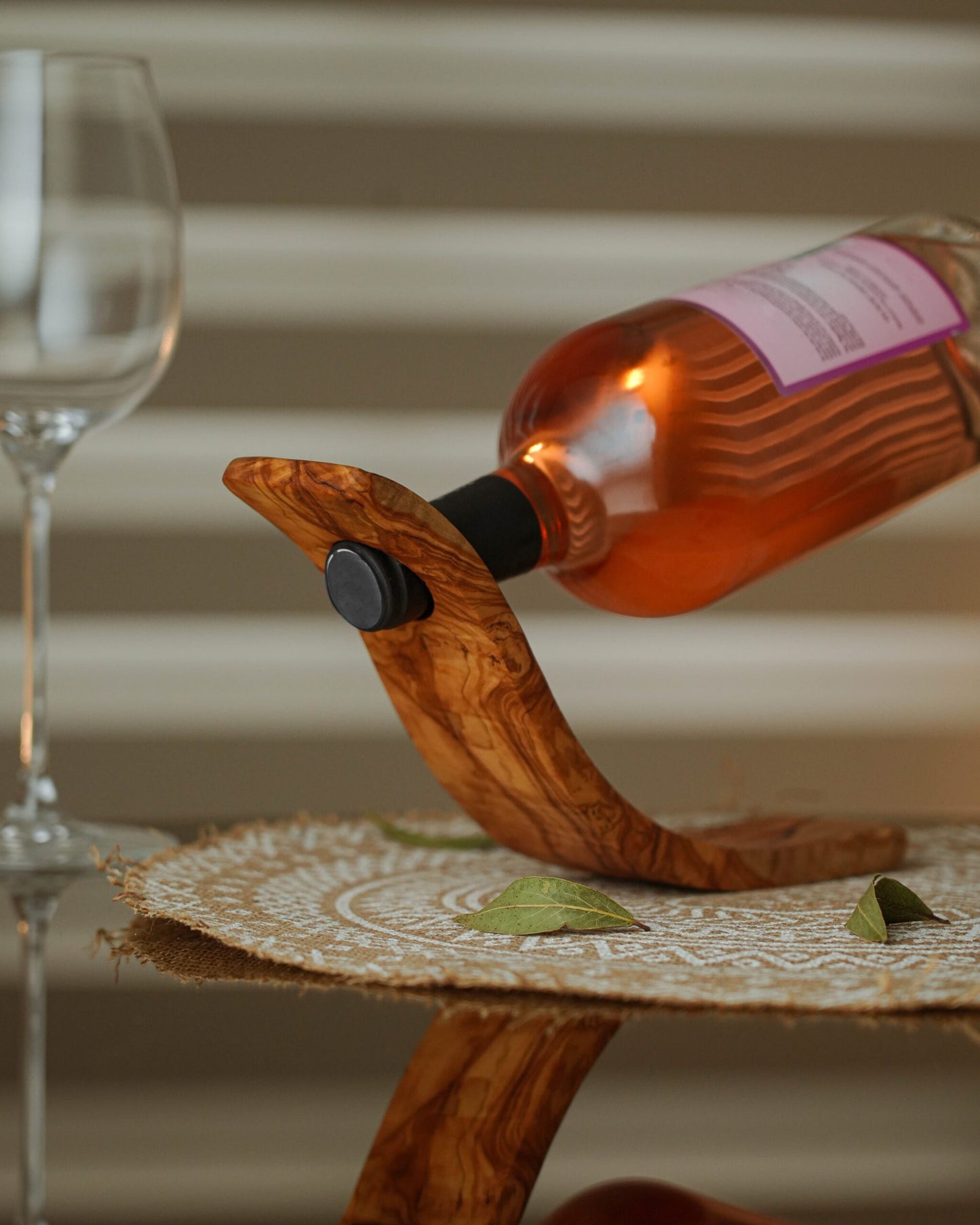 Olivewood Wine Bottle Holder