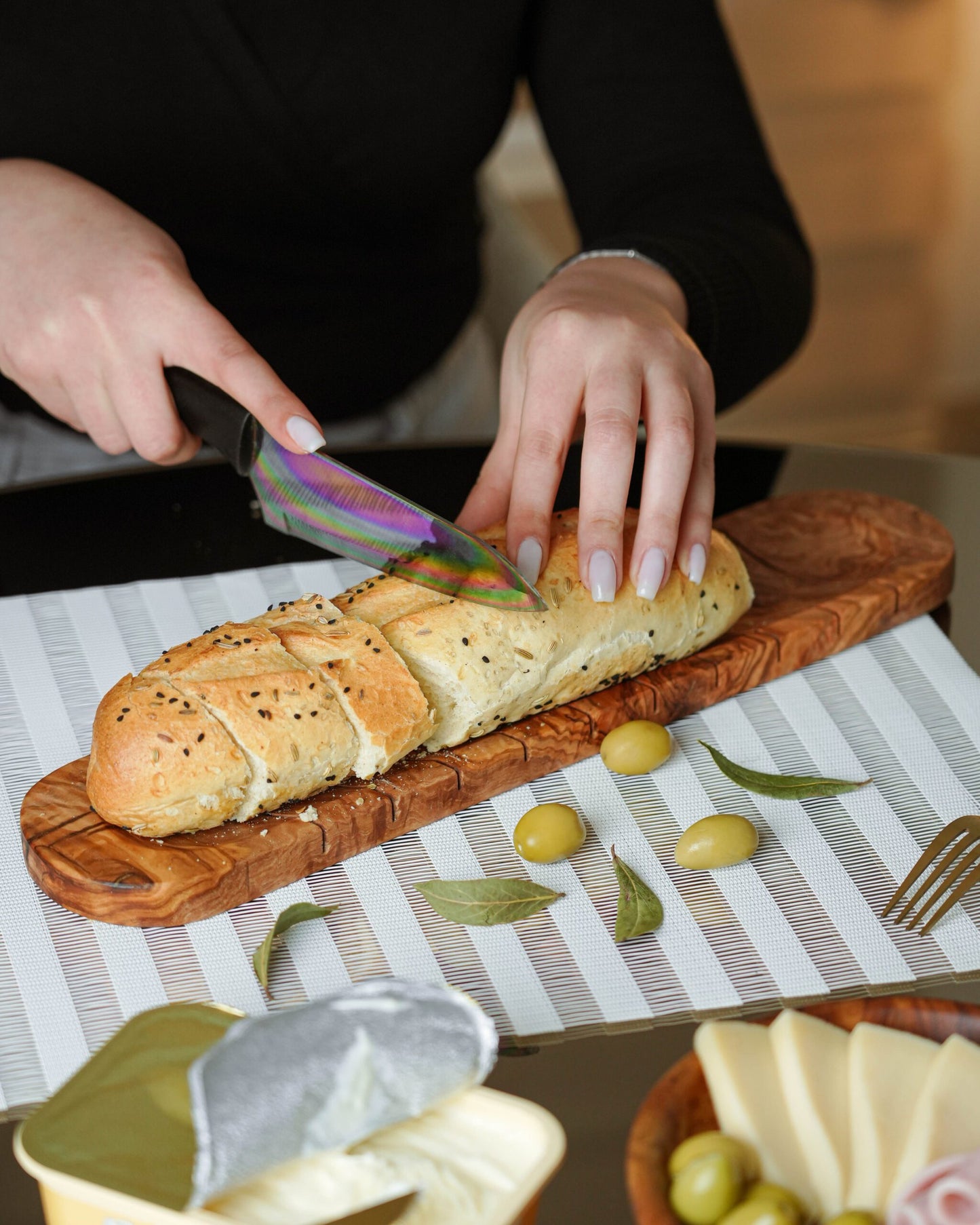 Handmade Olive Wood Bread Slicing Board