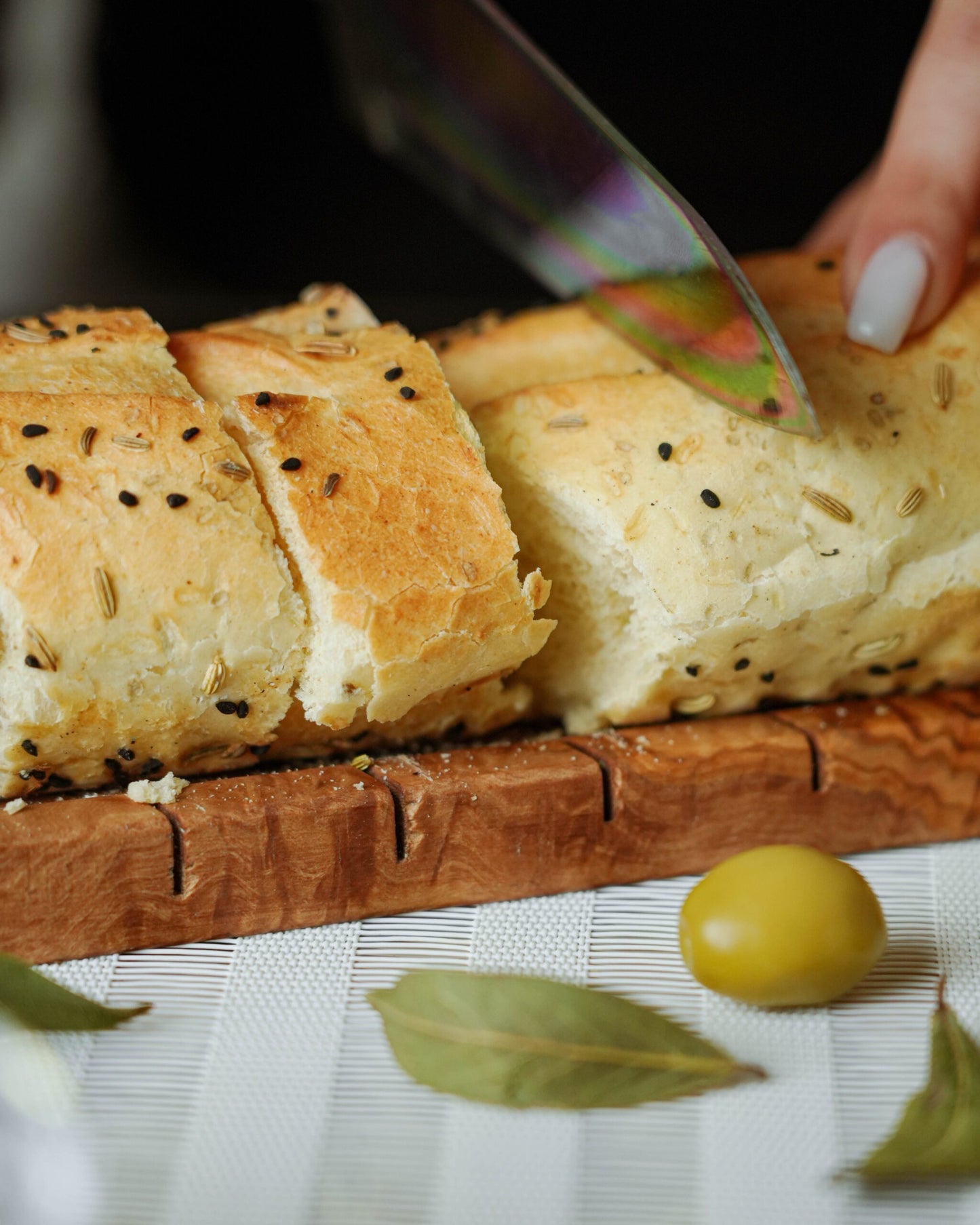 Handmade Olive Wood Bread Slicing Board