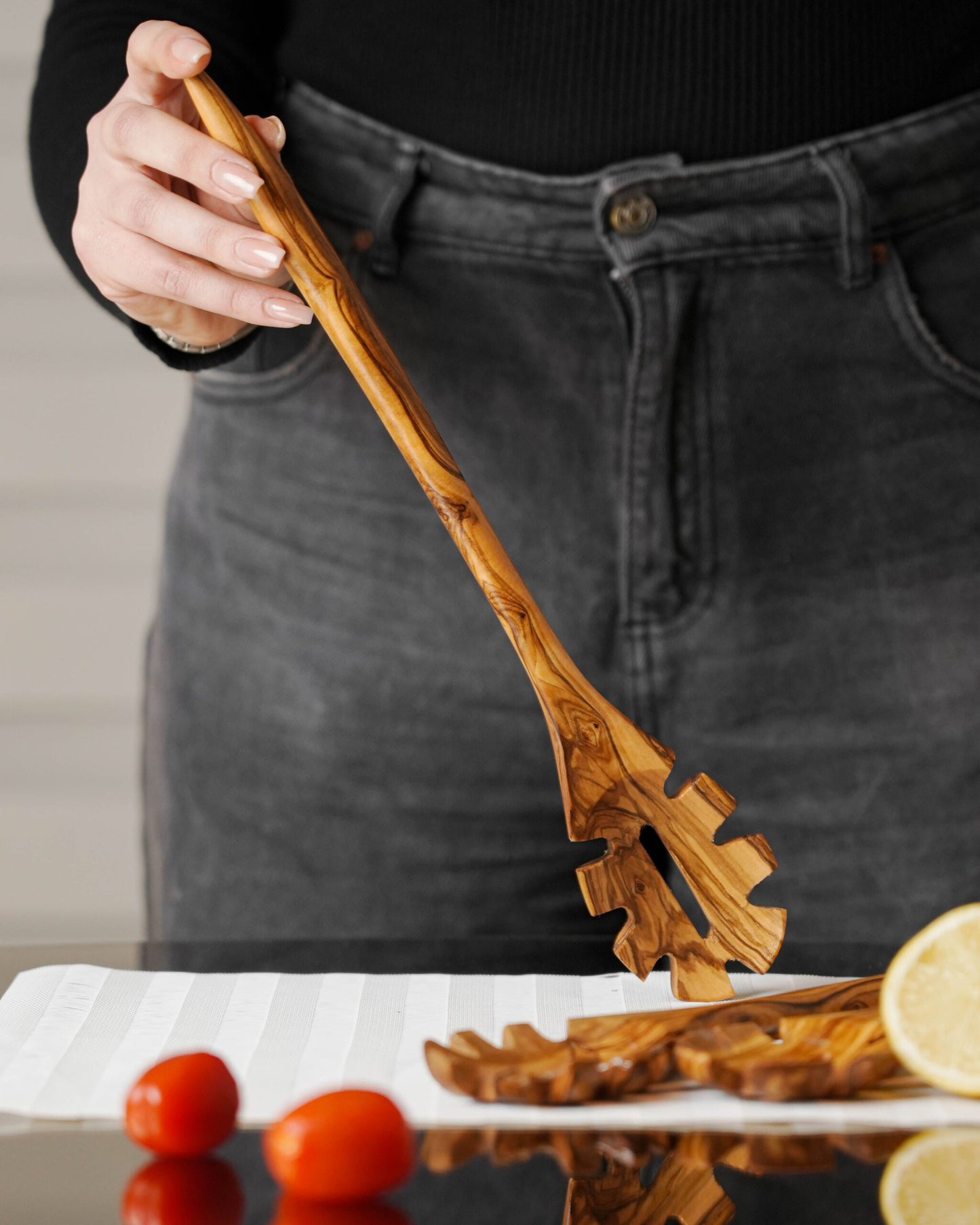 Handmade Olive Wood Spaghetti Spoon