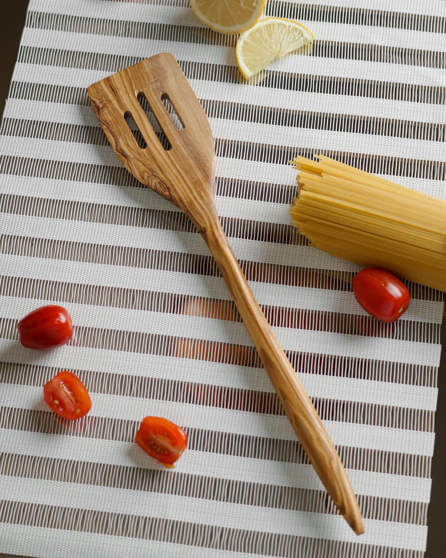 Handmade Olive Wood Slotted Spatula