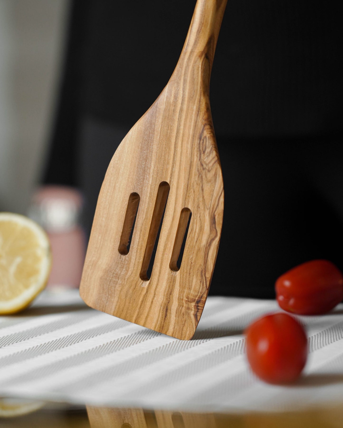Handmade Olive Wood Slotted Spatula