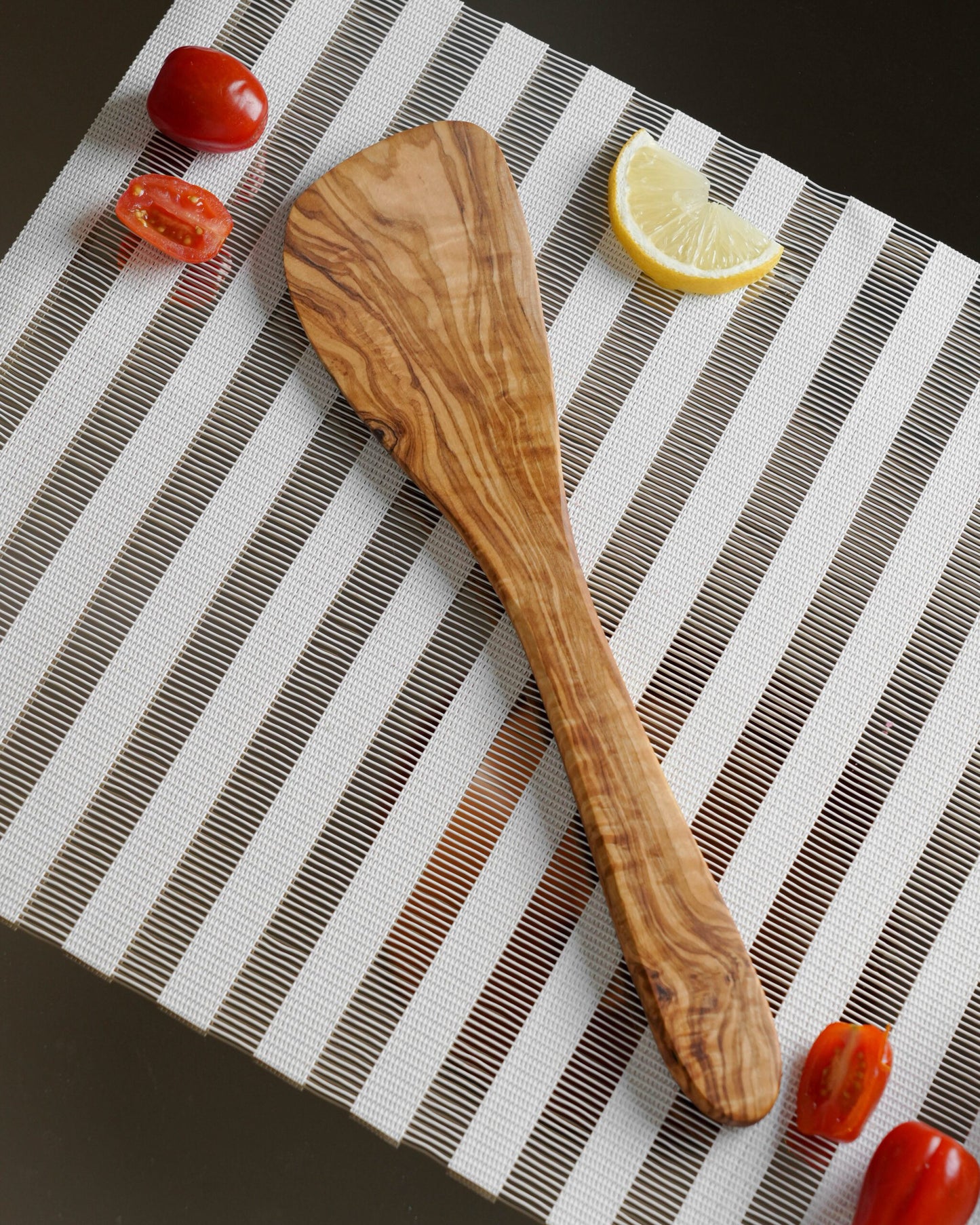 Handcrafted Olive Wood Slanted Spatula
