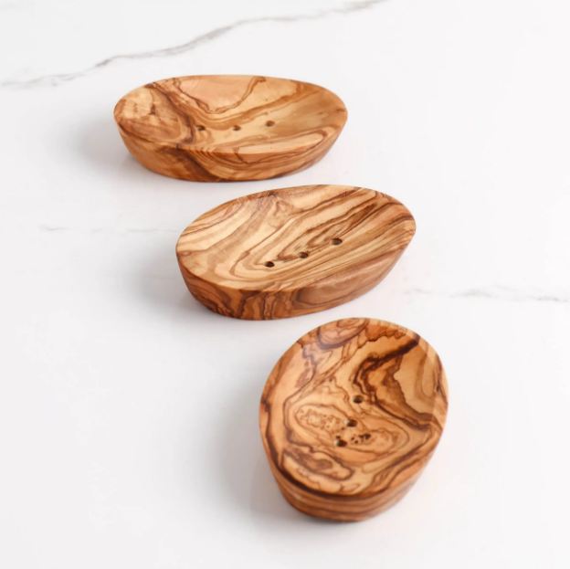Handmade Olive Wood Oval Soap Dish β Natural Elegance for Your Bathroom & Kitchen
