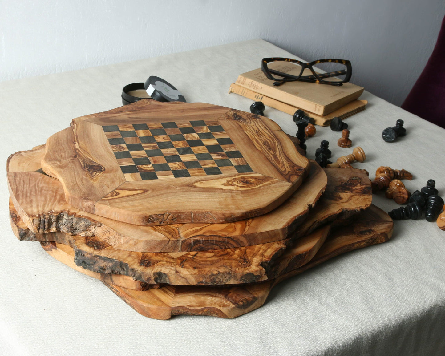 Minimalist CHESS SET WITHOUT FOOTHOLD IRREGULAR RUSTIC | FREE PERSONALIZATION