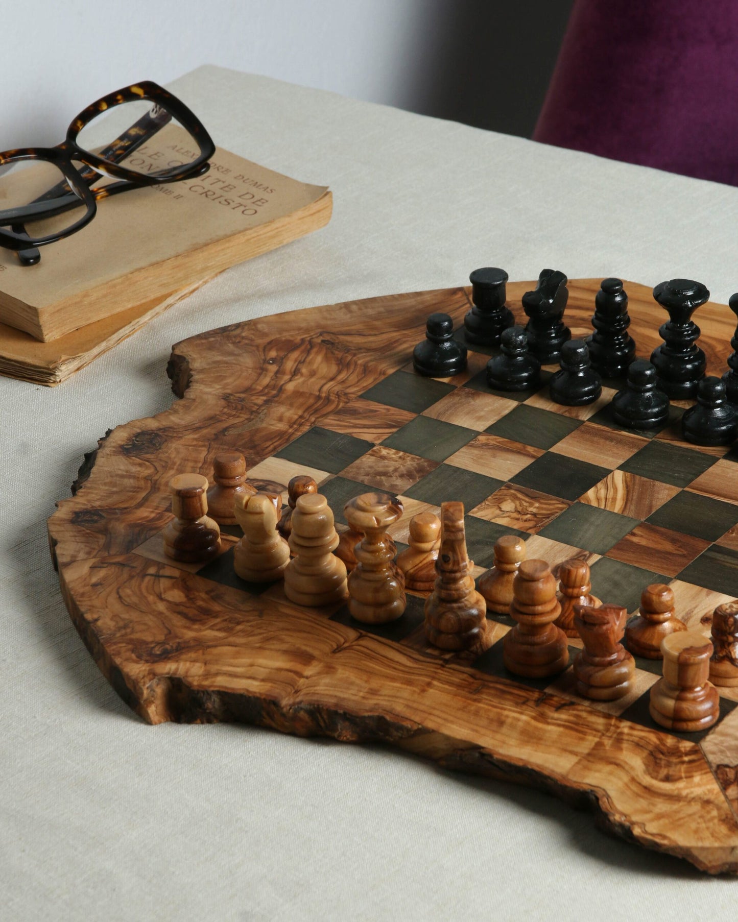 Minimalist CHESS SET WITHOUT FOOTHOLD IRREGULAR RUSTIC | FREE PERSONALIZATION