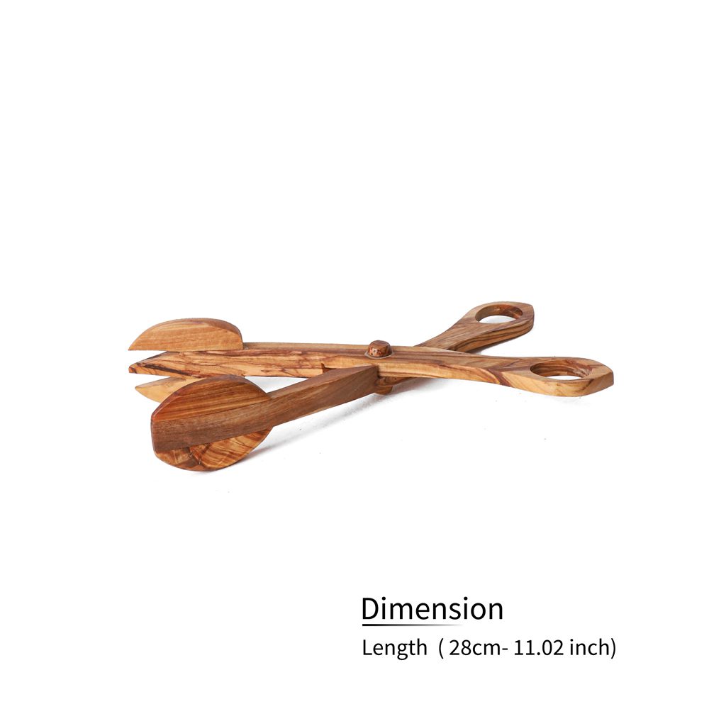 Olive Wood Scissors, Rustic Wooden Serving Scissors Tongs/ Olive Wood Tong wooden Scissor Salad Server