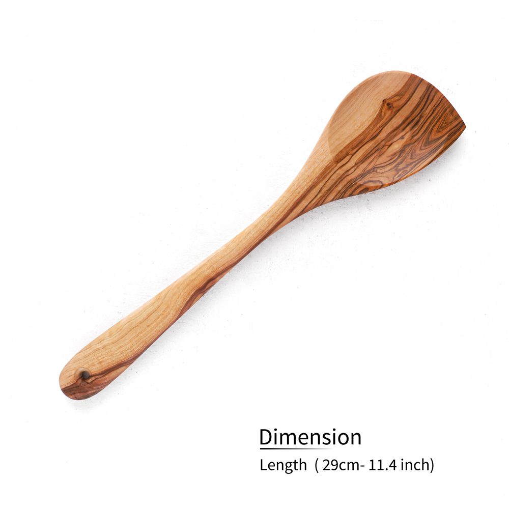 Handmade Olive Wood Corner Spoon for Mixing & Stirring