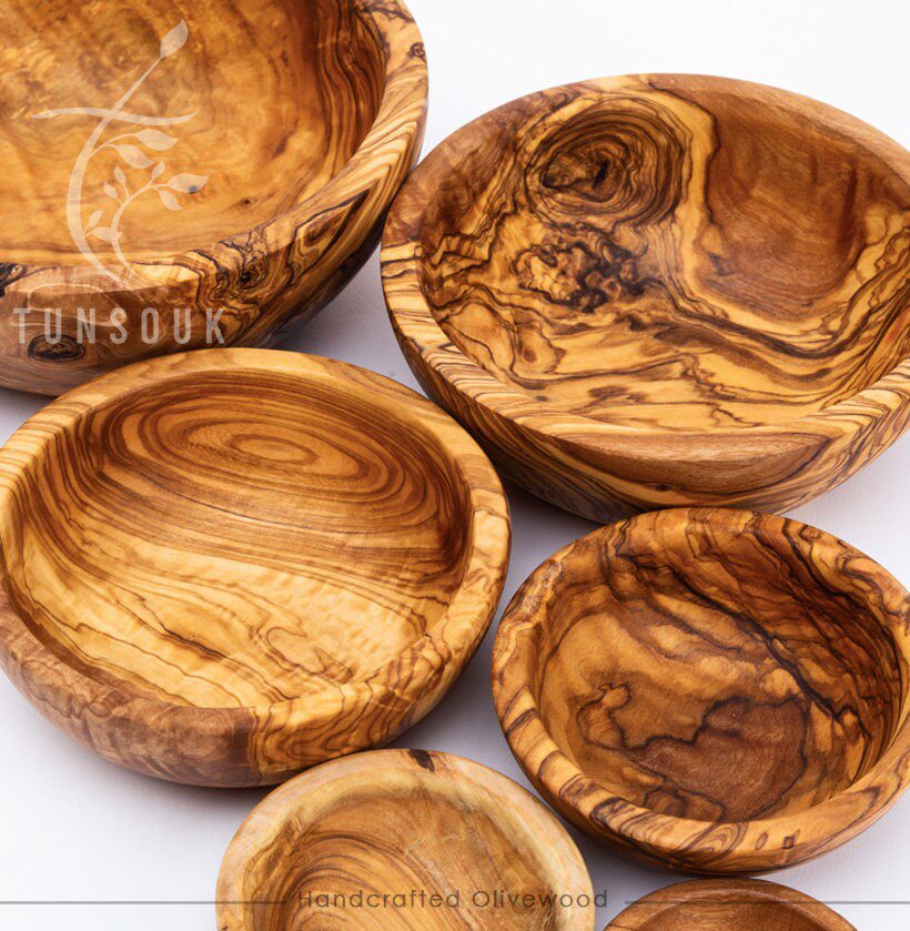 Olive Wood Nesting Bowls – Set of 6