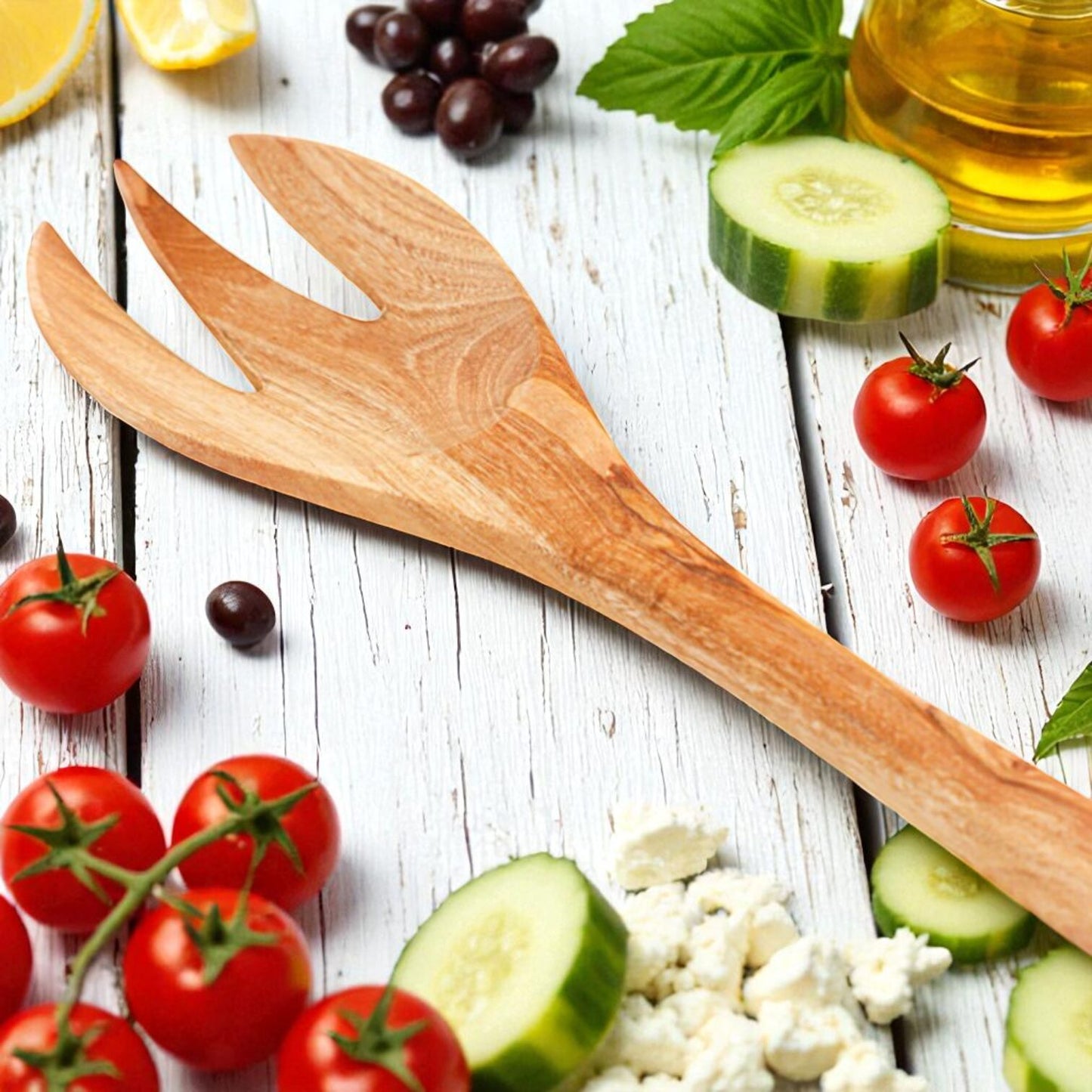 Salad Fork Handmade from Olive Wood