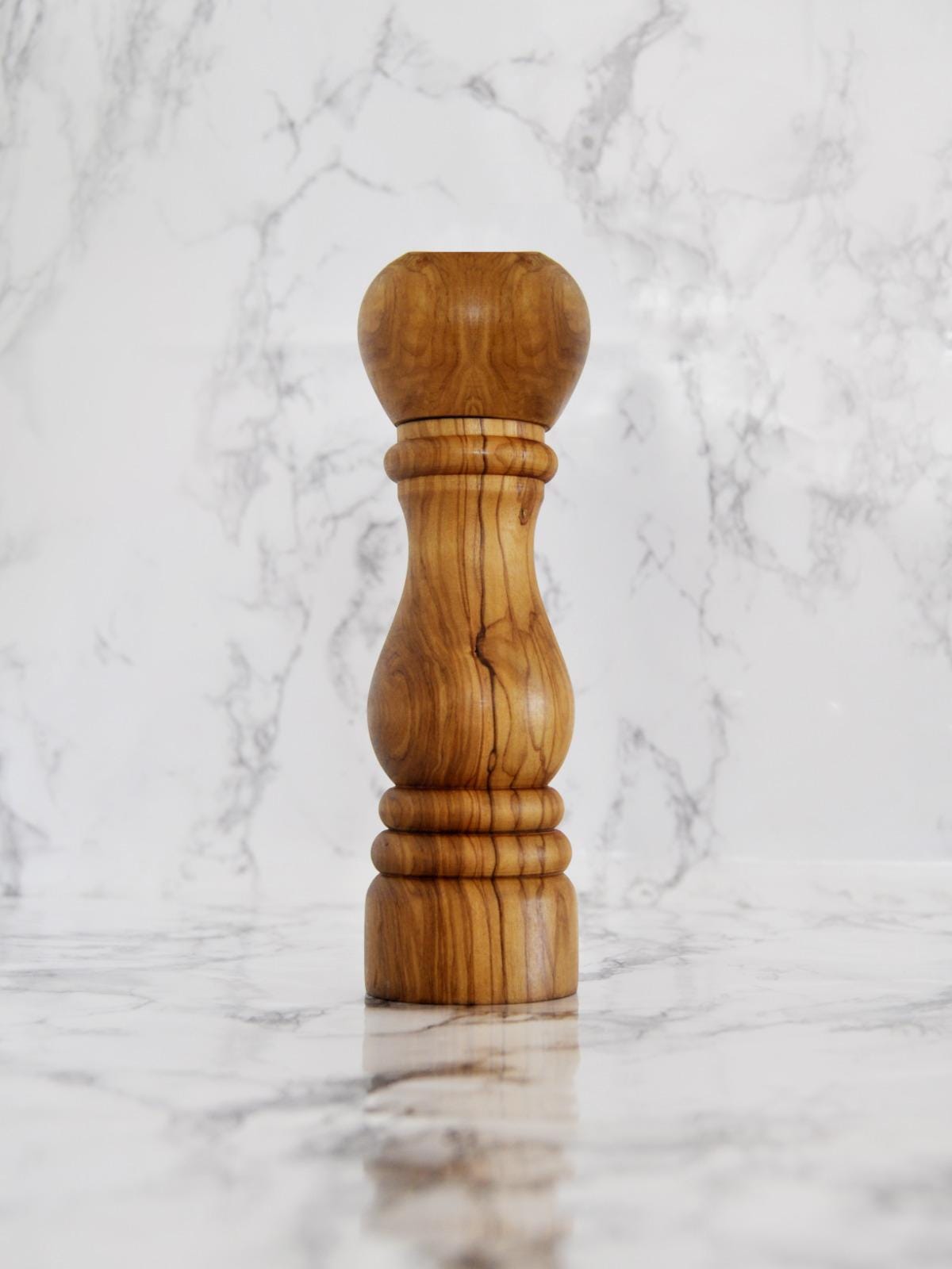 Olive Wood Salt & Pepper Mill | Personalized Handmade Grinder for Seasoning | FREE BeesWax