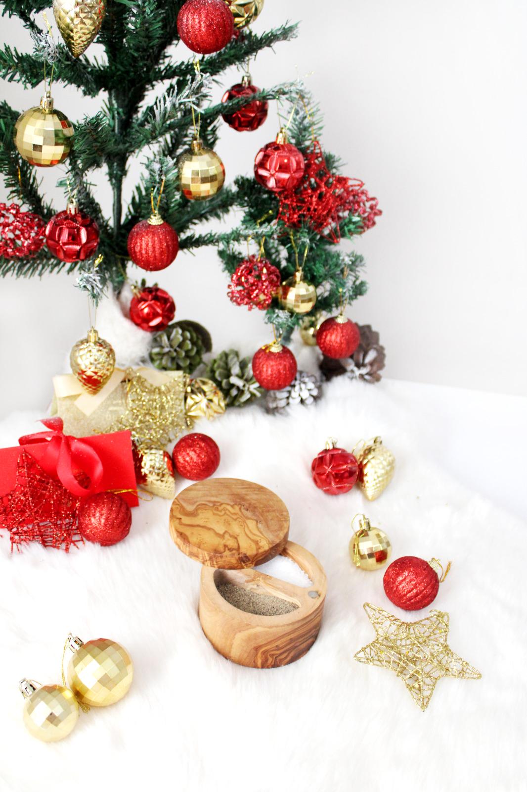 Custom Olive Wood Salt Cellar with Lid - Artisan Salt & Pepper Holder with Dual Sections | Perfect gift for cooks |