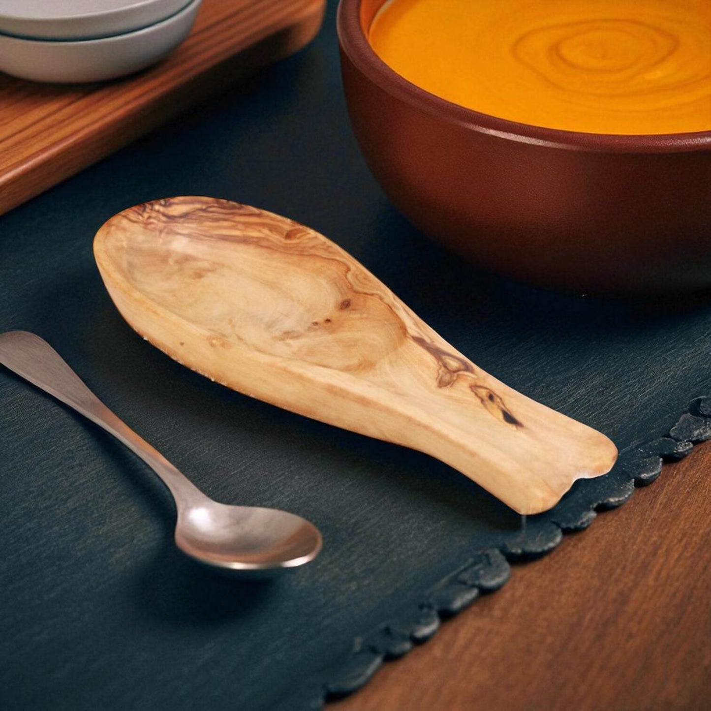 Handcrafted Olive Wood Spoon Rest