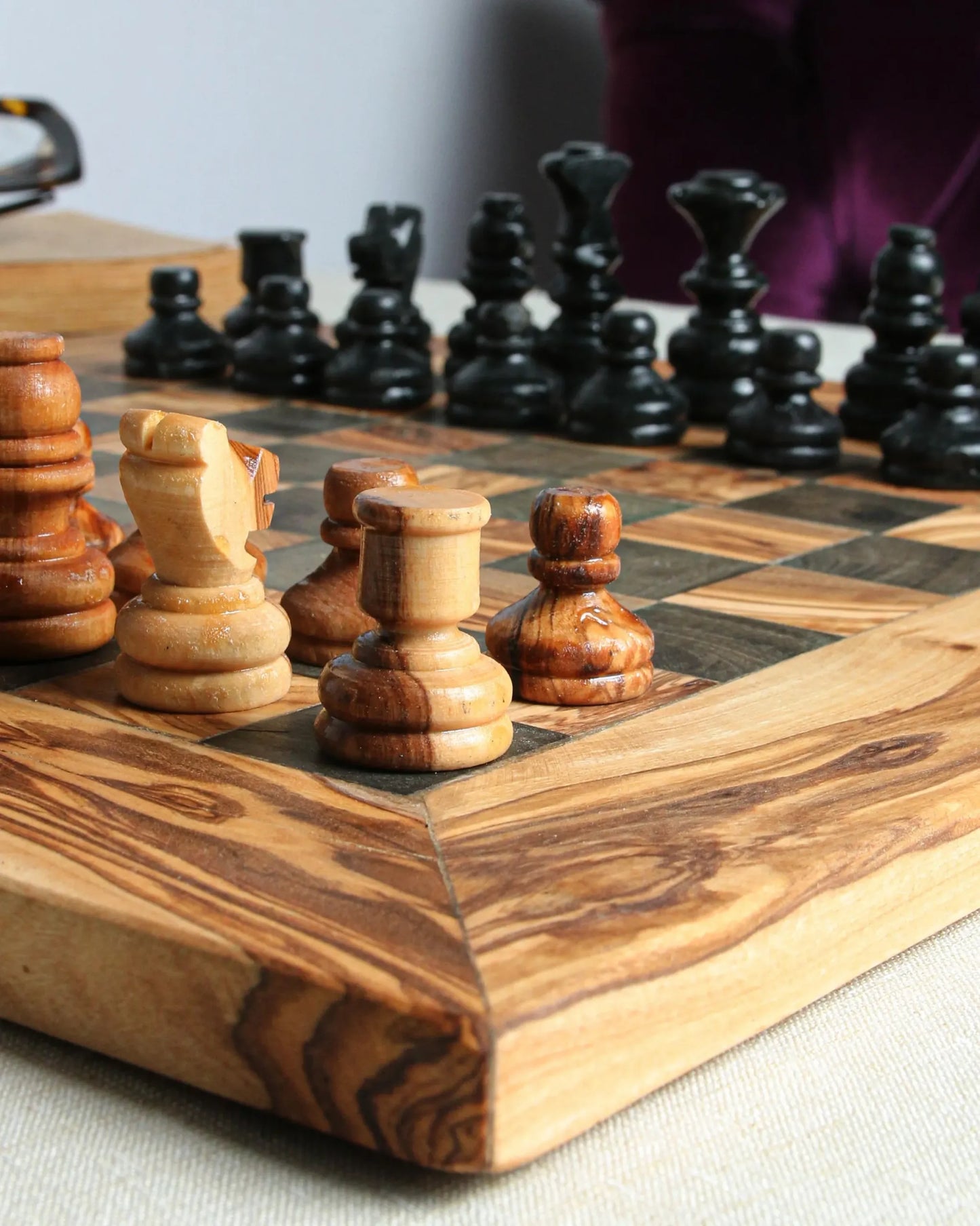 Handmade Personalized Olive Wood Chess Set