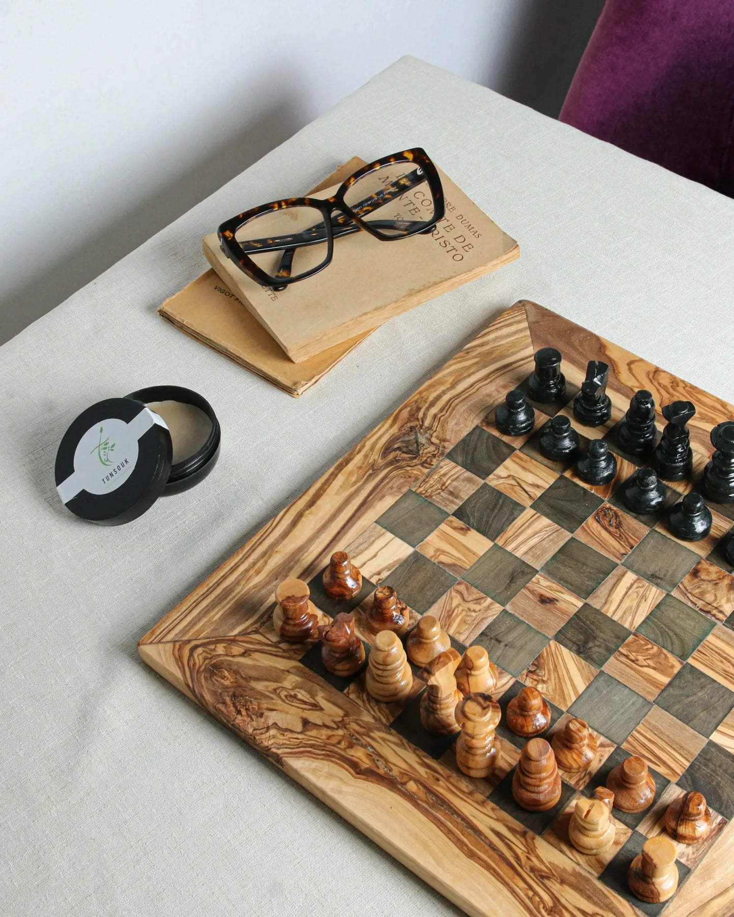 Handmade Personalized Olive Wood Chess Set