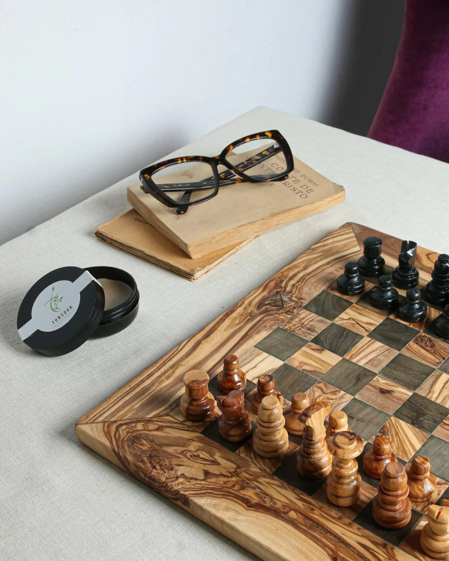 Handmade Personalized Olive Wood Chess Set