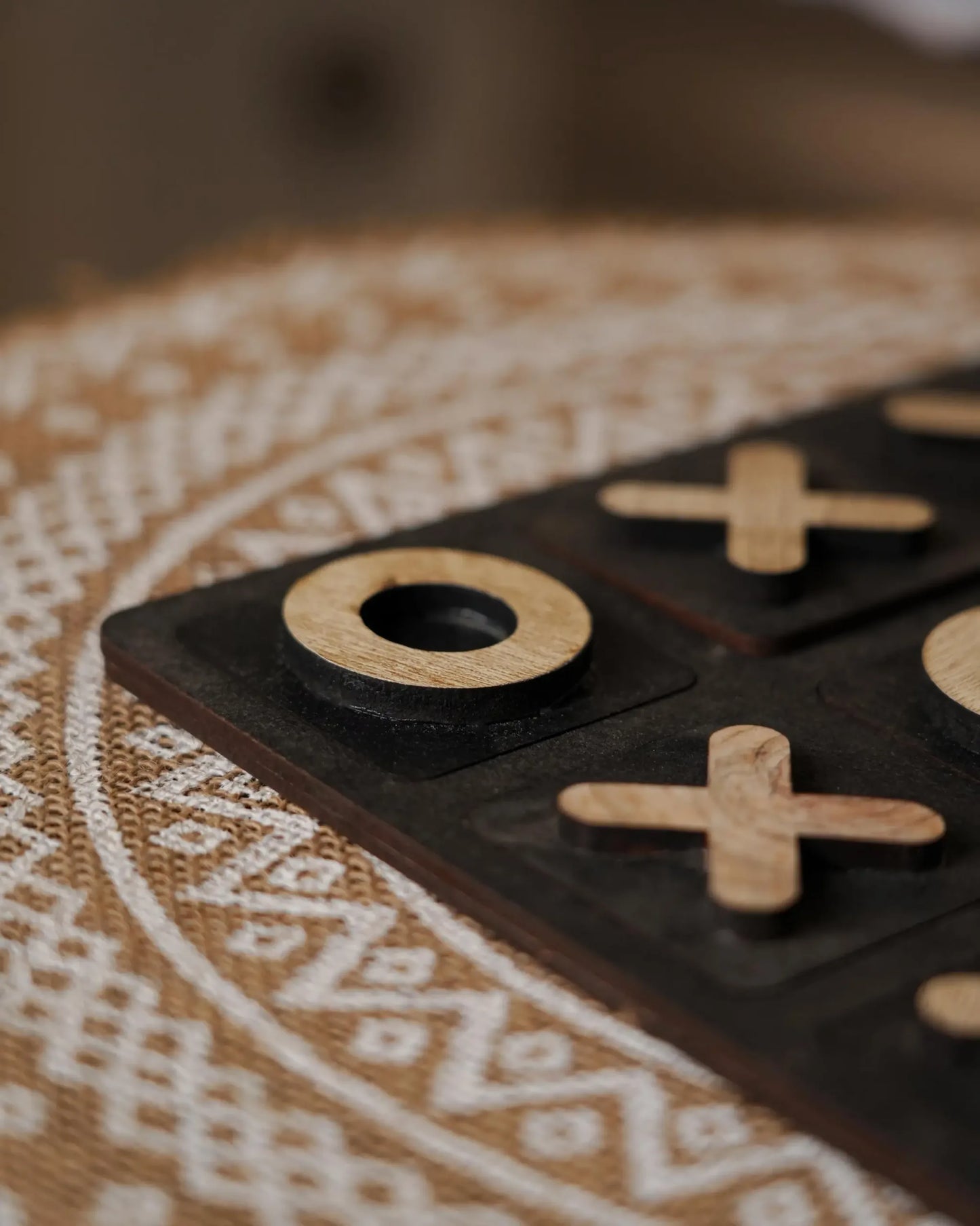 Handcrafted Wooden Tic-Tac-Toe Game