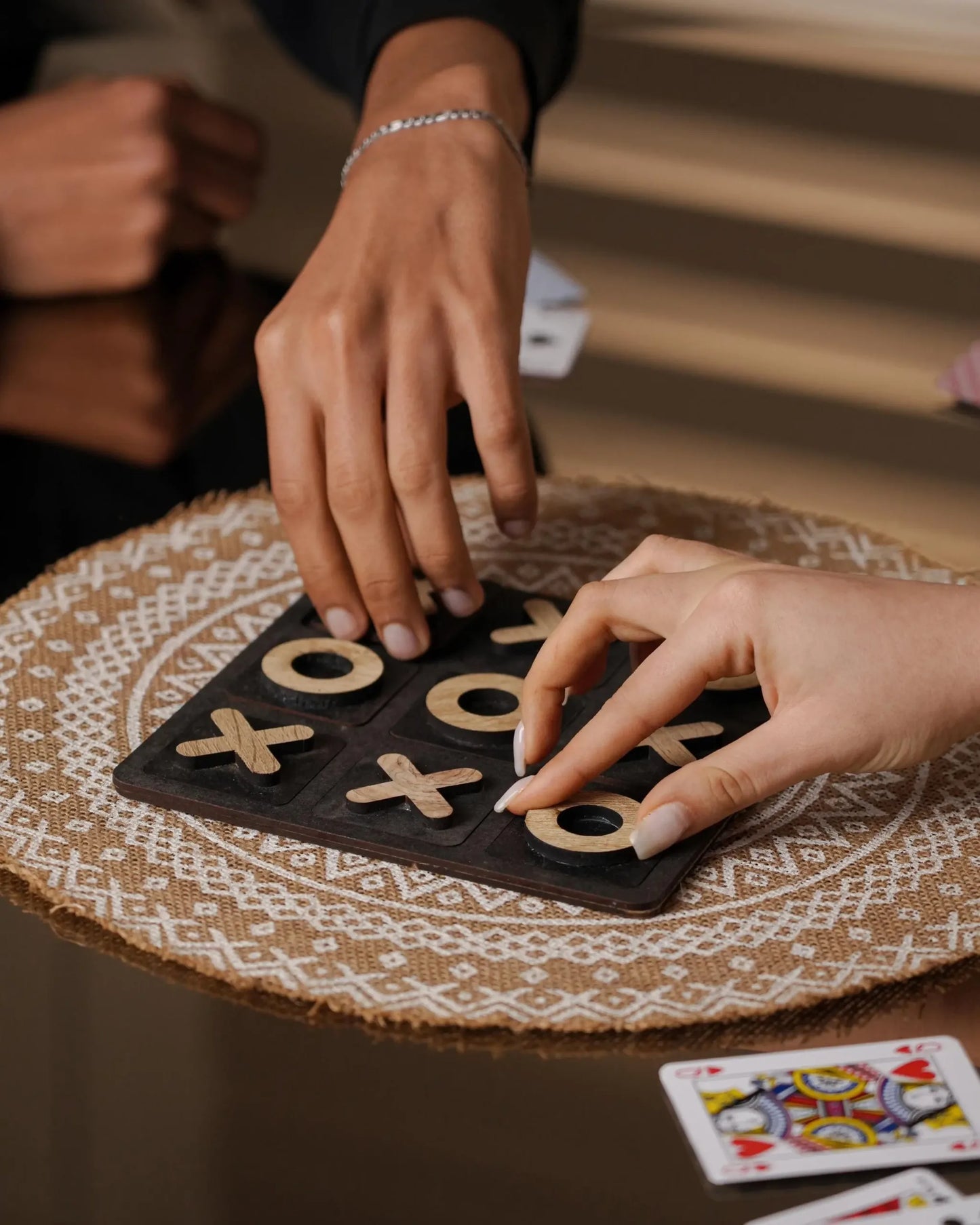 Handcrafted Wooden Tic-Tac-Toe Game