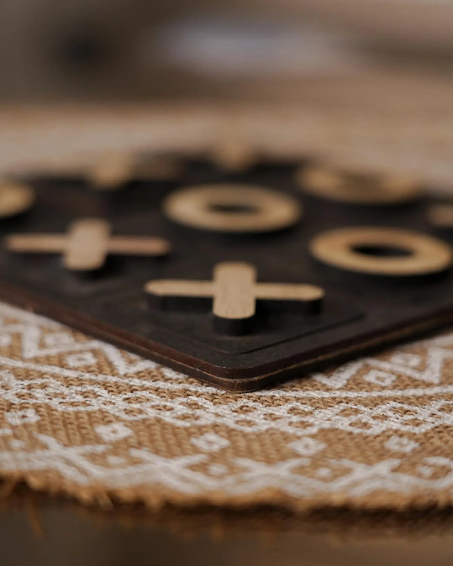Handcrafted Wooden Tic-Tac-Toe Game