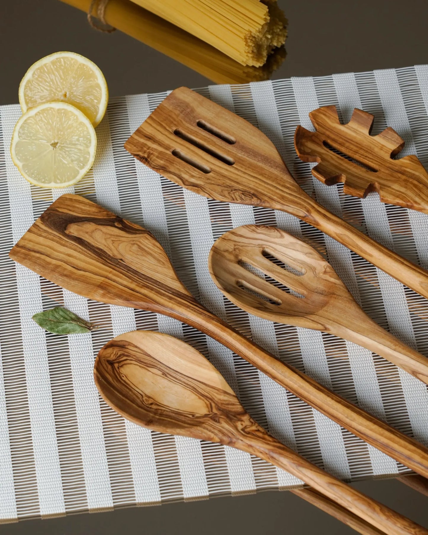 Handcrafted Olive Wood Kitchen Utensil Set