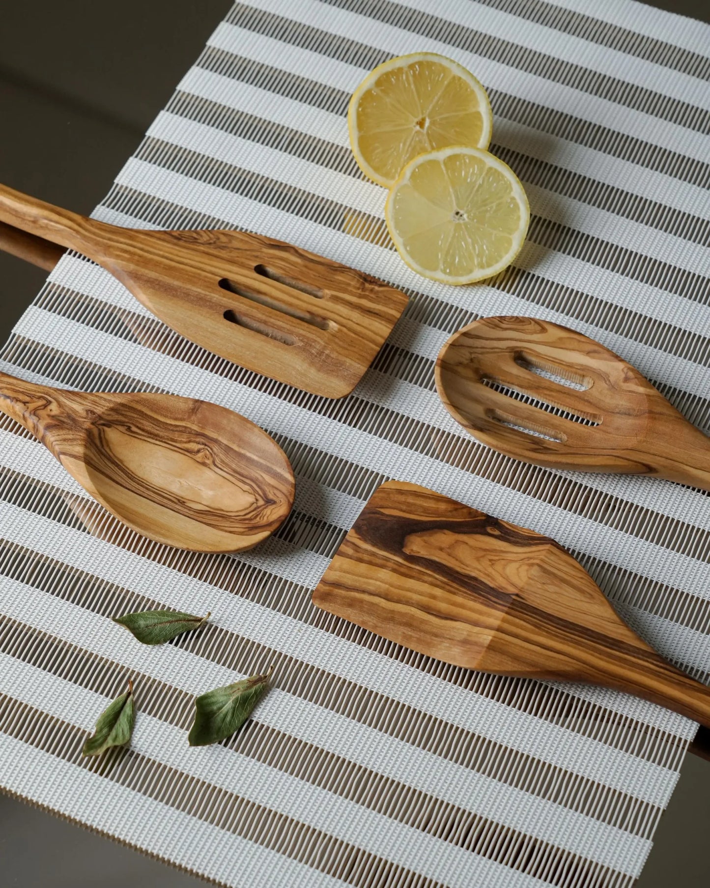 Handcrafted Olive Wood Kitchen Utensil Set