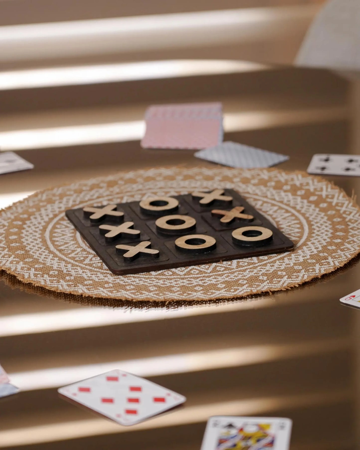 Handcrafted Wooden Tic-Tac-Toe Game