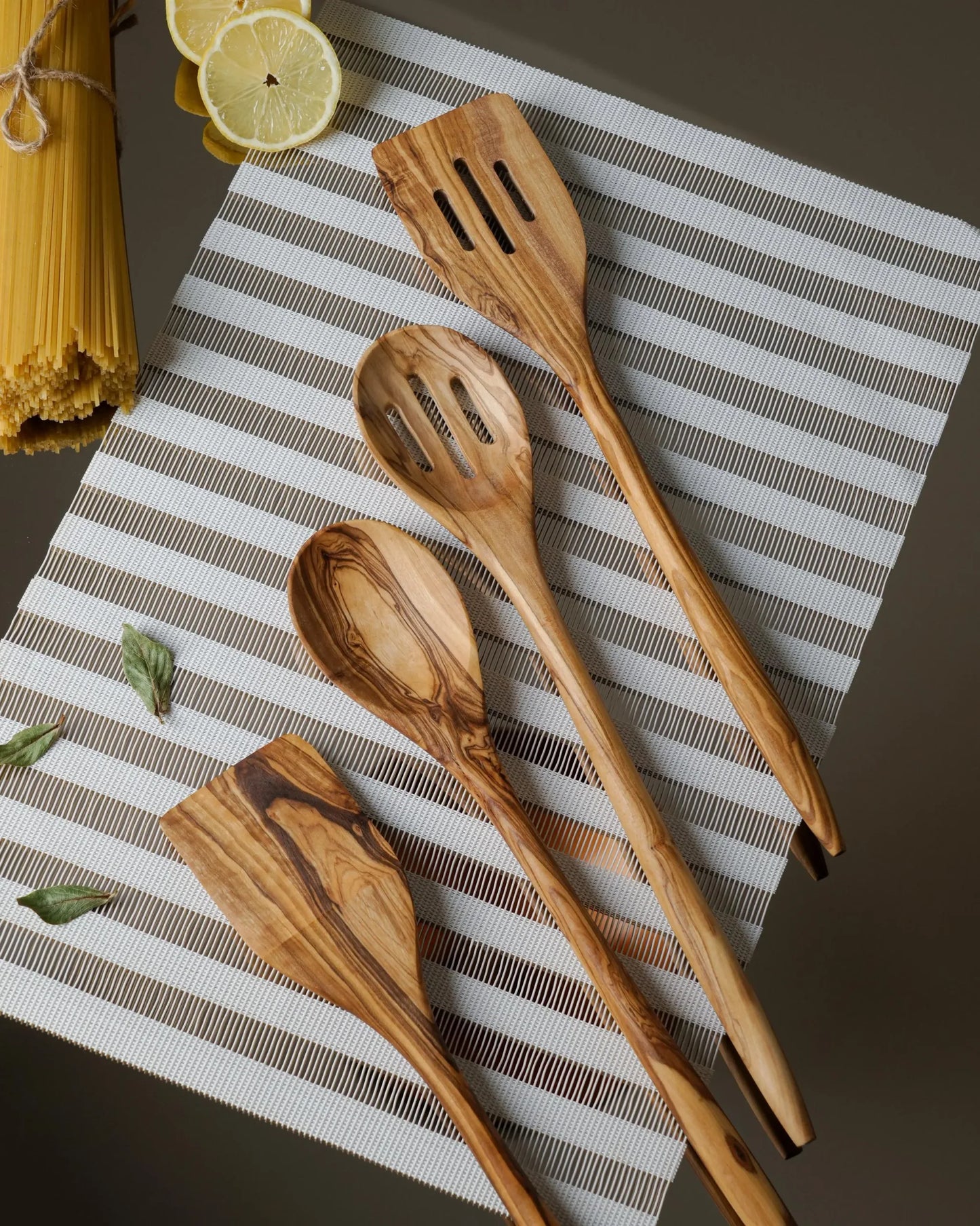 Handcrafted Olive Wood Kitchen Utensil Set