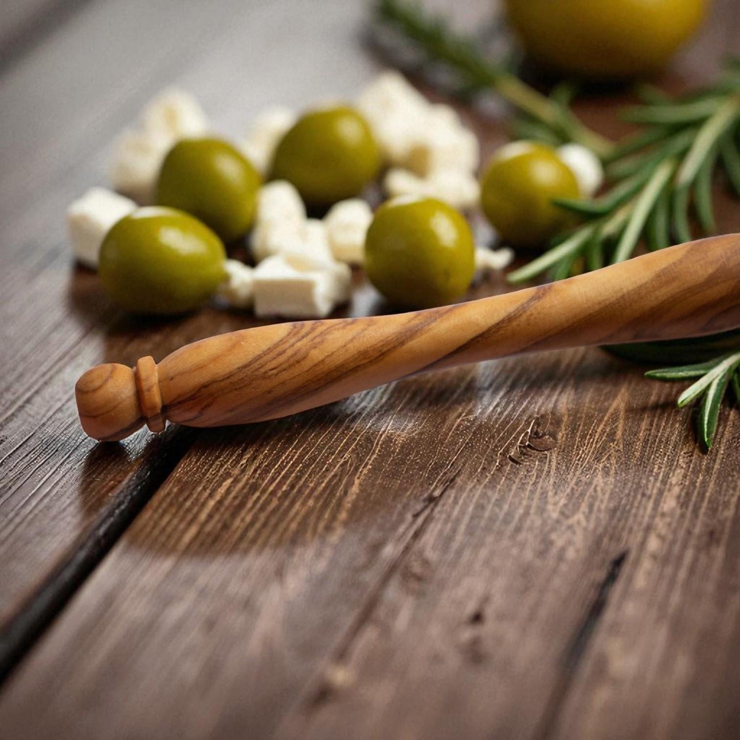Handcrafted Olive Wood Olive Fork | Rustic Appetizer & Olive Picker | Mediterranean Charcuterie Utensil | Unique Foodie Gift