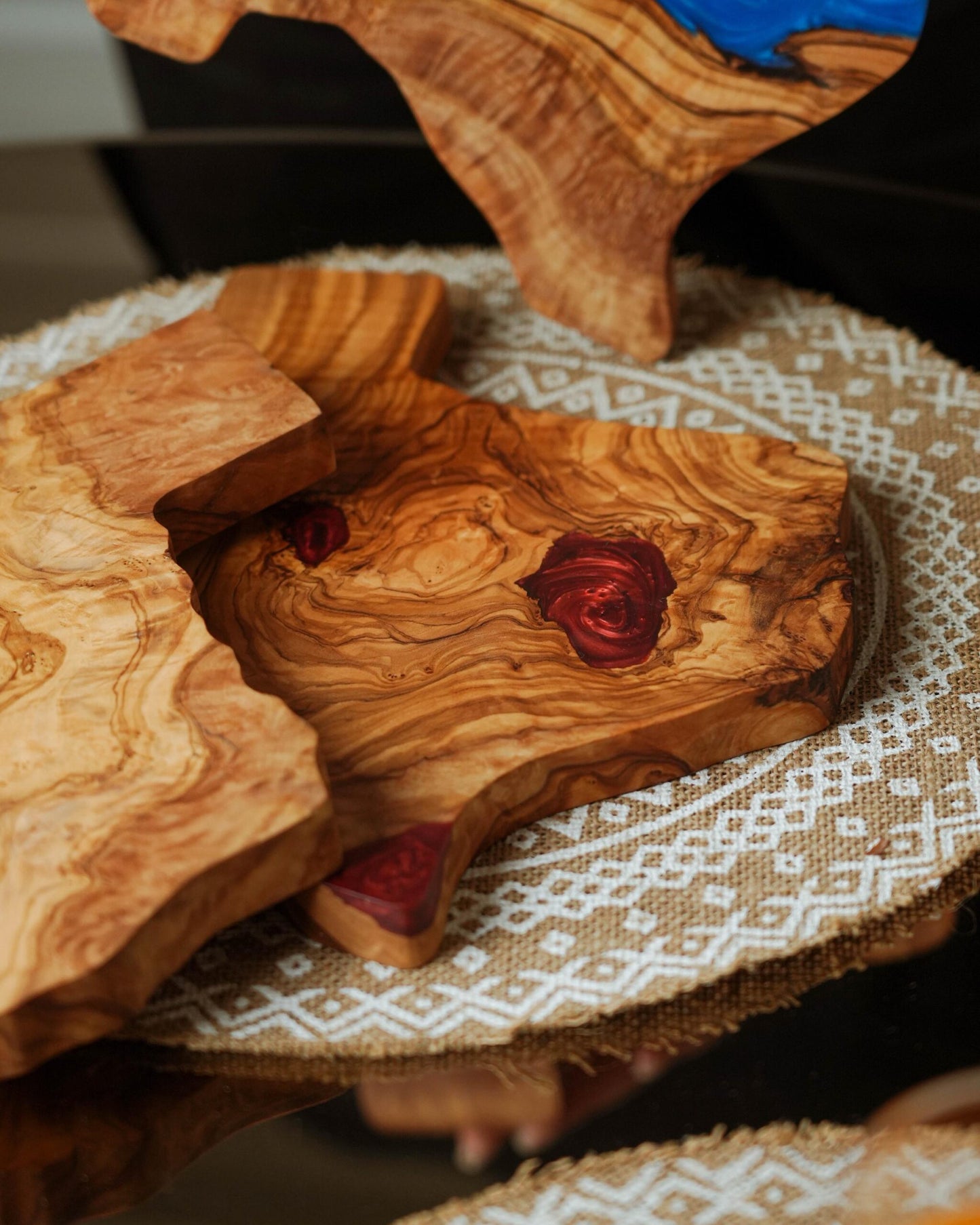 Texas Shaped Olive Wood Cutting Board | Handcrafted Rustic Kitchen Décor | Unique Texas Gift