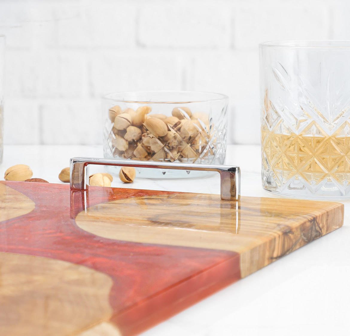 Handmade Olive Wood and Resin Tray