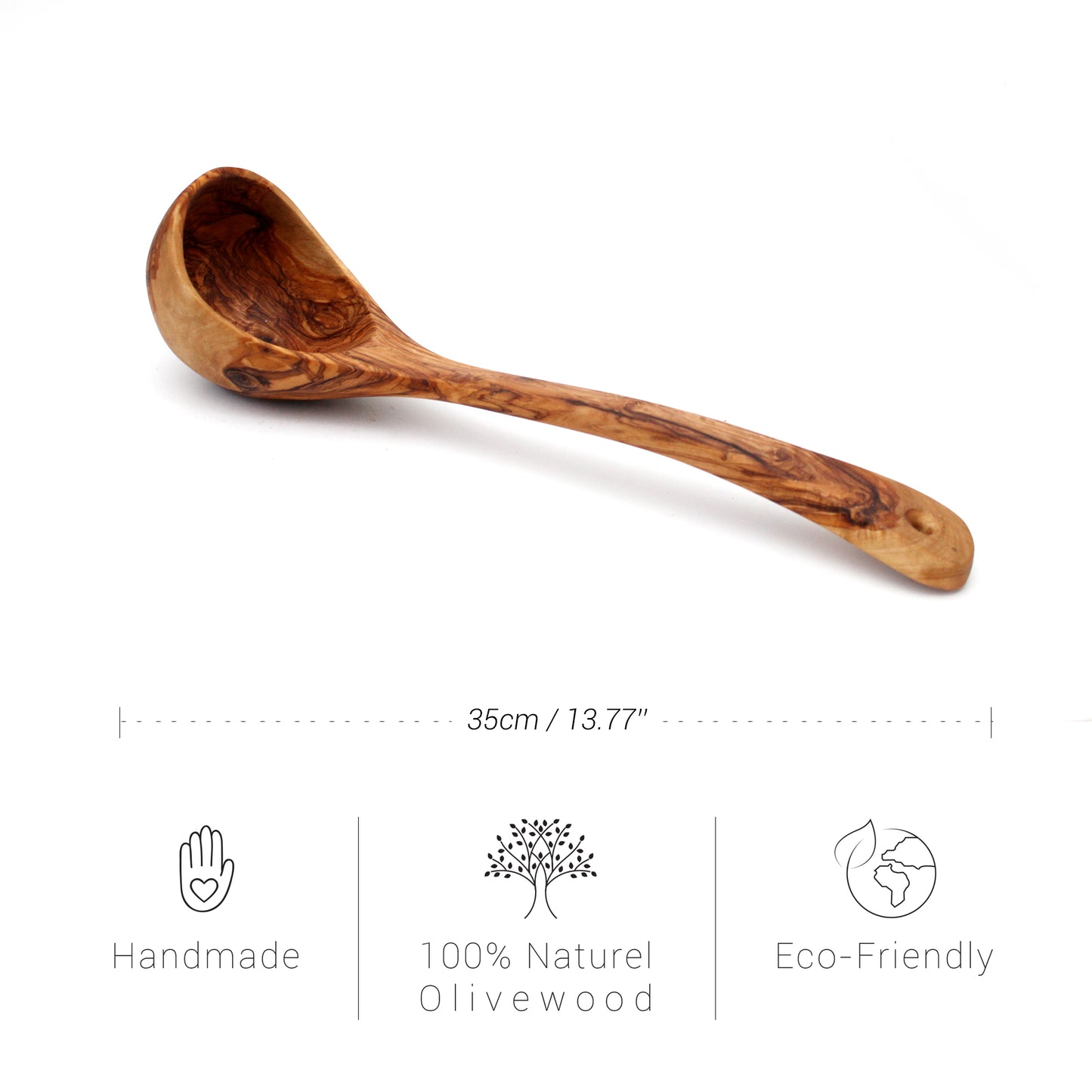 Handcrafted Olive Wood Soup Ladle