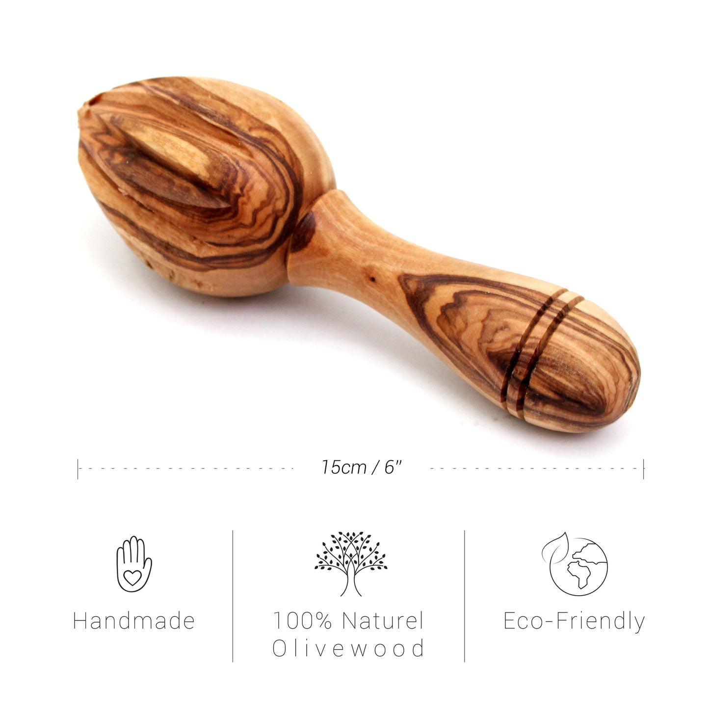 Handmade Olive Wood Lemon Squeezer โ Effortless Juicing with Natural Elegance