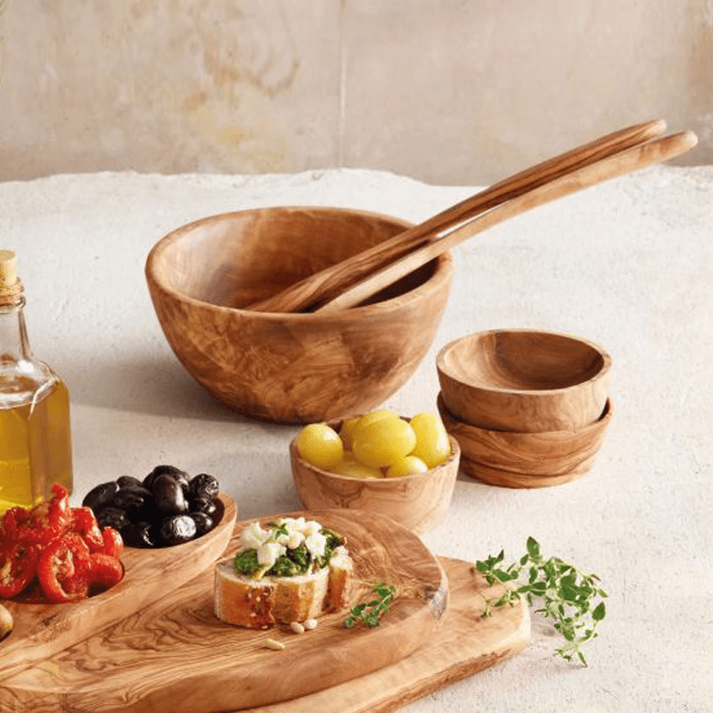 Round Olive Wood Salad Bowl – Naturally Elegant for Every Occasion