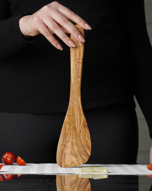 Handcrafted Olive Wood Slanted Spatula