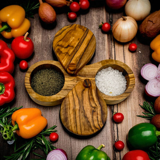 Olive Wood Salt and Pepper Cellar