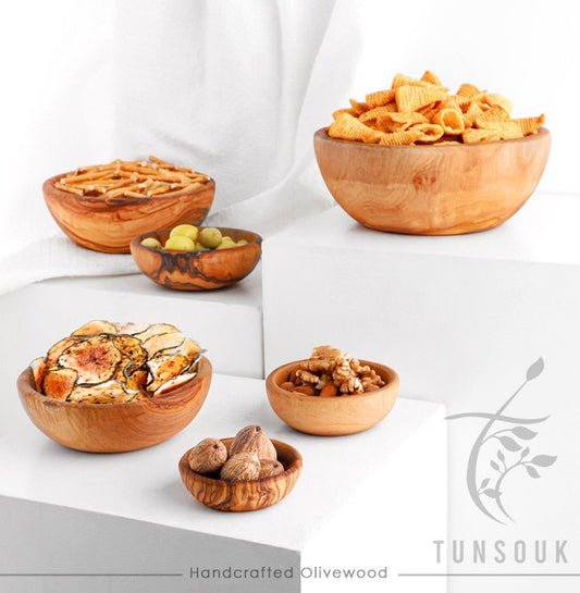 Olive Wood Nesting Bowls – Set of 6