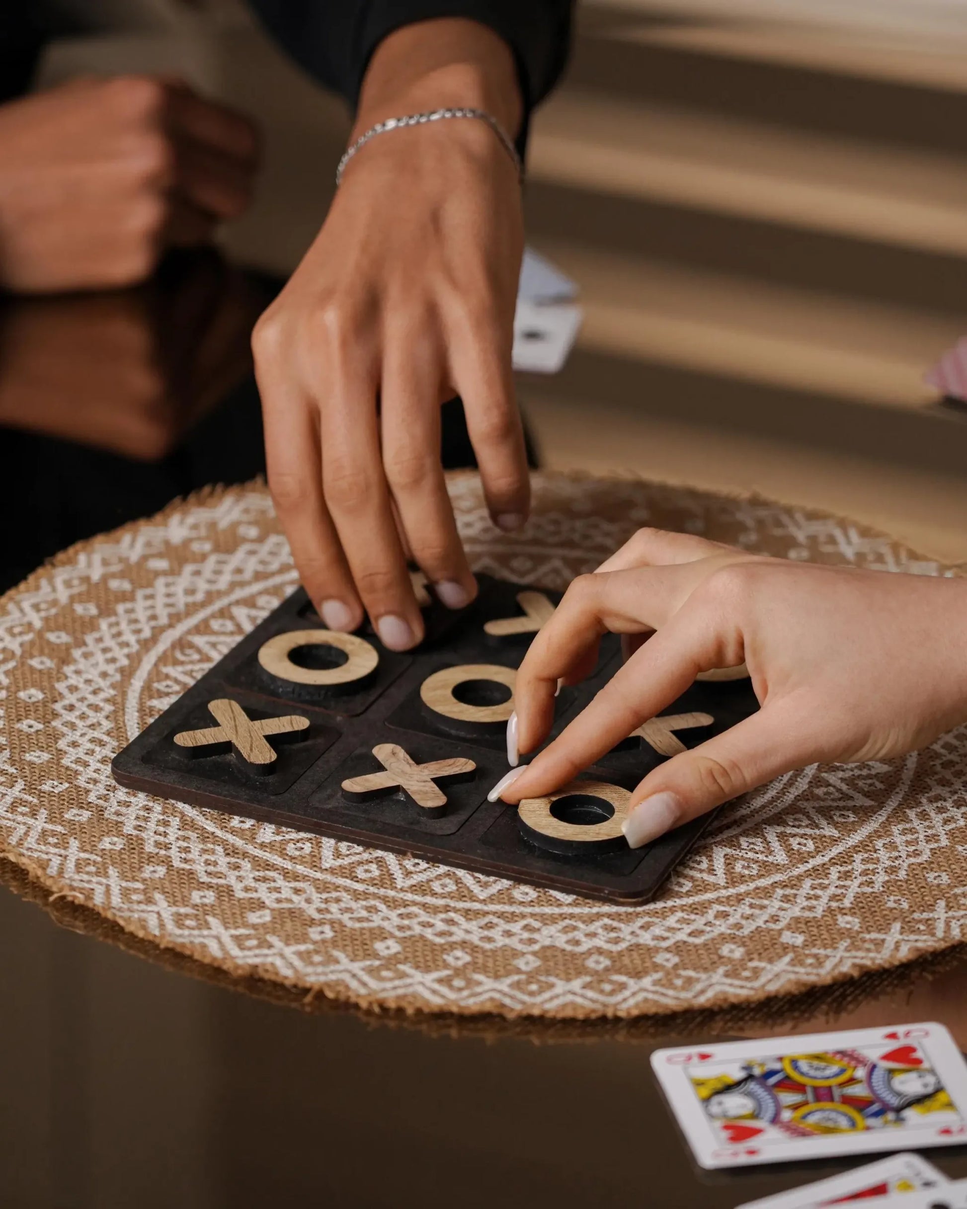 Handcrafted Wooden Tic-Tac-Toe Game