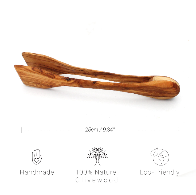 Olive Wood BARBEQUE CLIP | Wooden Cheese Tongs