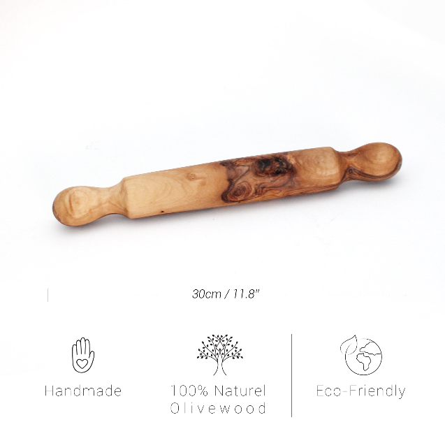 Olive Wood Rolling Pin Handled, Handmade Rolling Pins