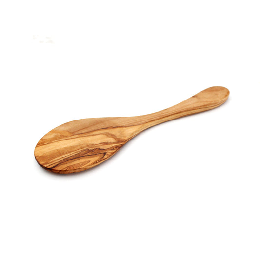 Cooking Spoon Handmade from Olive Wood | Non-Scratch, Odor-Resistant Utensil for Cooking and Serving | FREE Beeswax