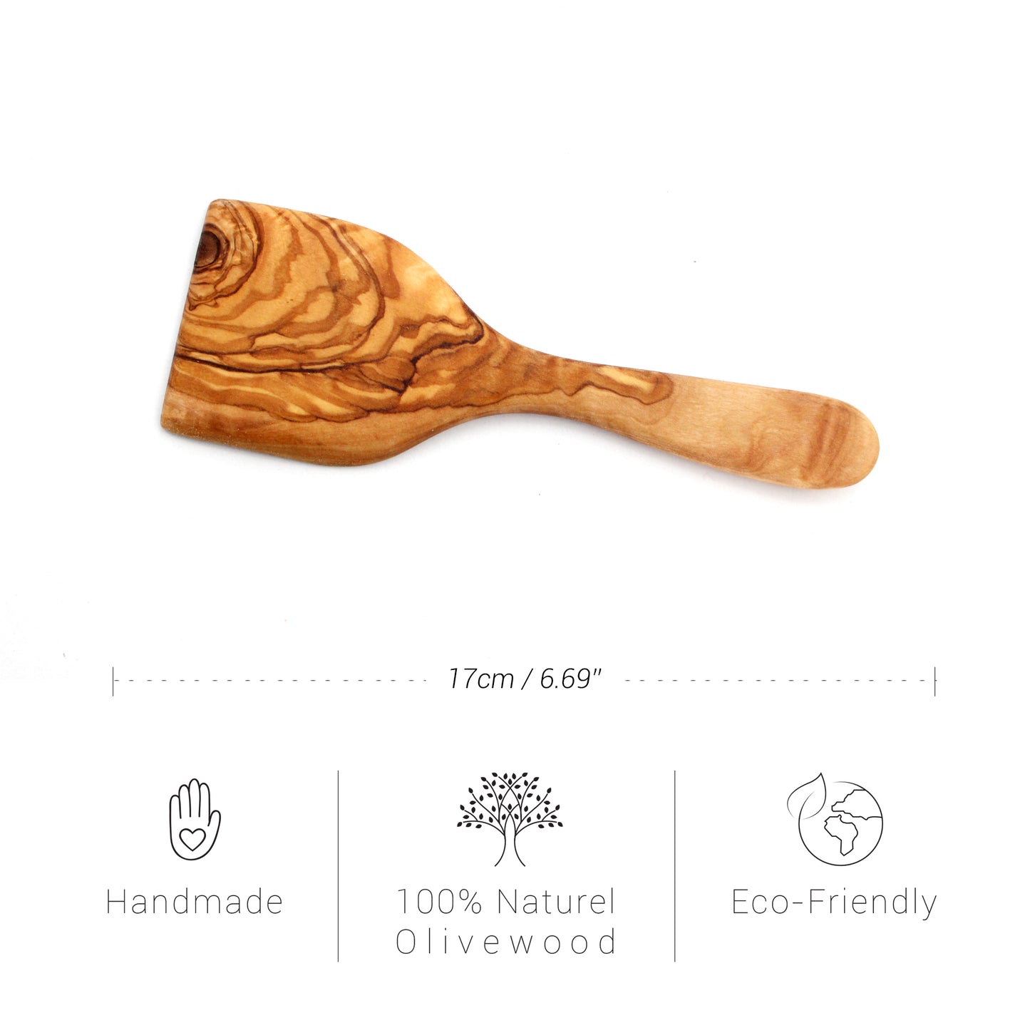 Handcrafted Olive Wood Baby Spatula – Set of 3