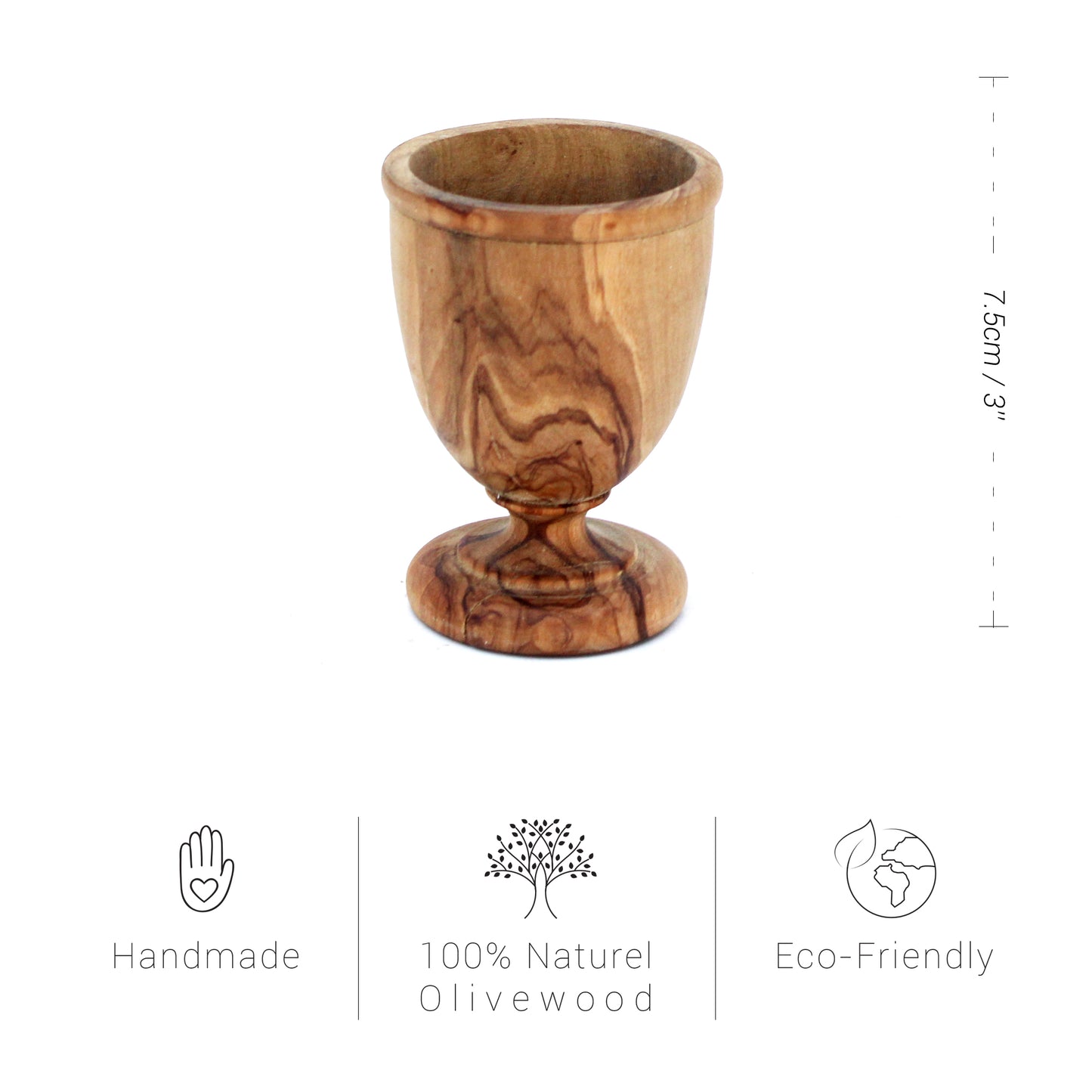 Olive Wood Egg Cups | Handmade Wooden Egg Holders for Breakfast